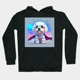 Cute Maltese as a fantasy Superhero Hoodie